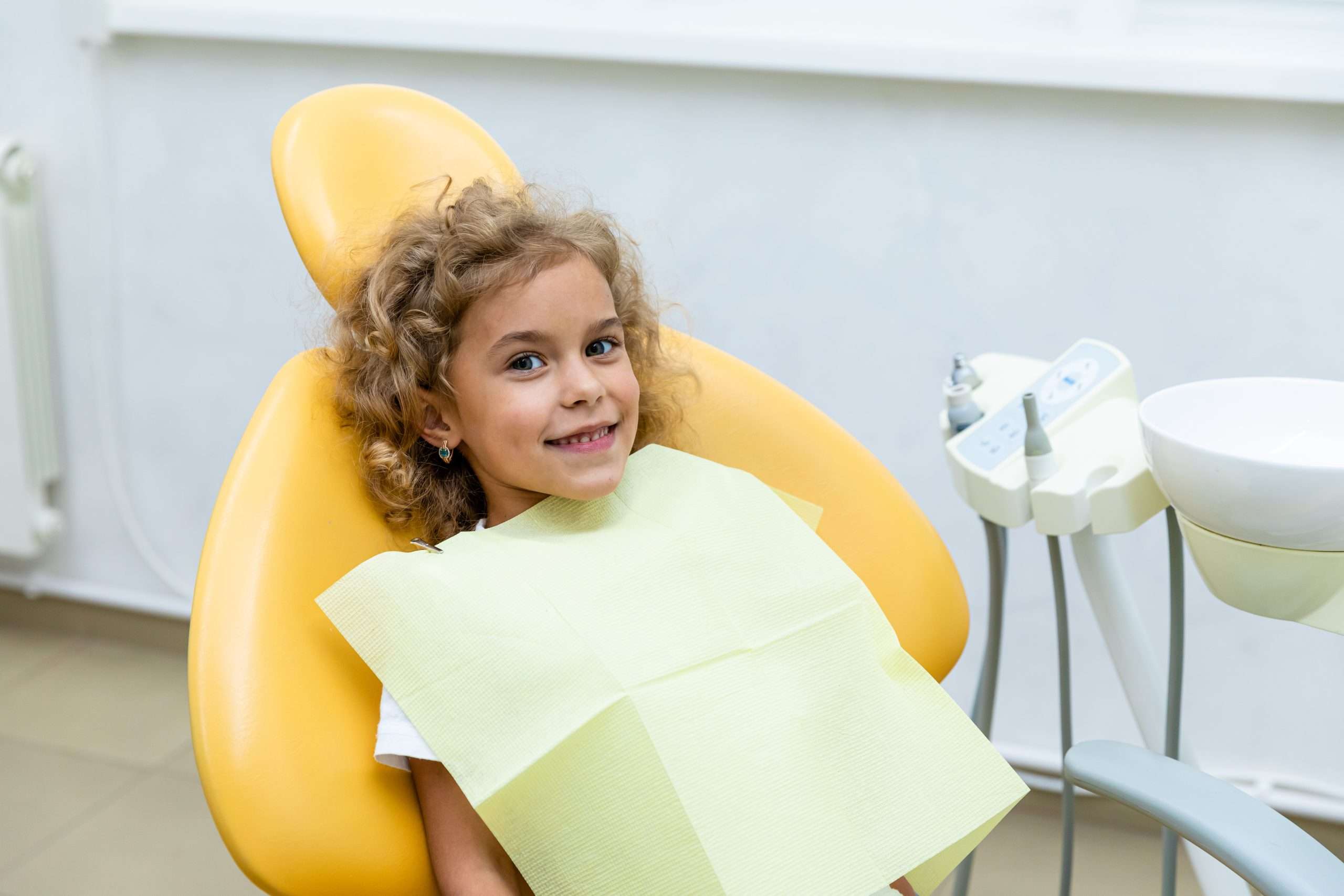 girl in dentist's chair, getting children's dentistry in clarks summit, pa